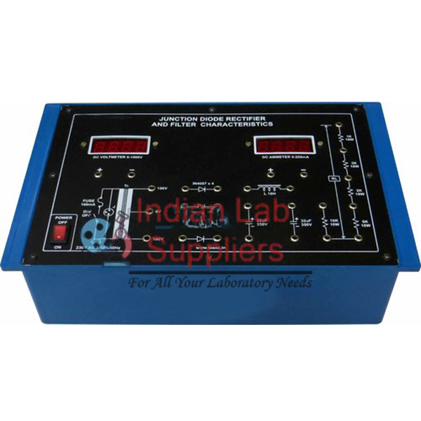 Junction Diode Rectifier & Filter Characteristics with power supply and 2 meters
